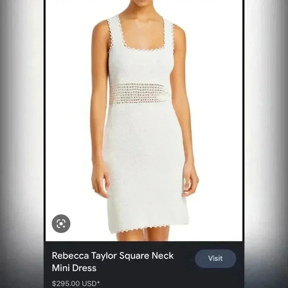 Rebecca Taylor CROCHET-TRIM Square MINI DRESS NEW WITHOUT TAG - Picture 1 of 7